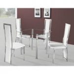 Callisto Glass Dining Table With 2 Deluxe Dining Chairs