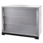Slant Mirrored Glass Wide 3 Drawer Chest Of Drawers