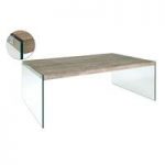 Olymp Dark Oak Rectangle Coffee Table With Bent Glass Legs