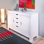 Bertram Wooden Sideboard In White With 2 Doors And 4 Drawers