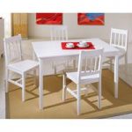 Paloma Wooden Dining Table And 4 Dining Chairs In White