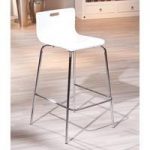 Visconti Bar Stool In White in A Pair