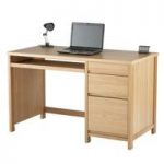 Colby Wooden Home Office Desk In Oak With 3 Drawers