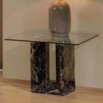 Tempo Glass Top Marble Lamp Table
