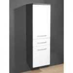 Juliana Tall Bathroom Cabinet in Carbon Ash Gloss White