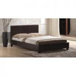 Promo Faux Leather Double Bed in Brown