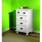 Ulla White Chest of 5 Drawers