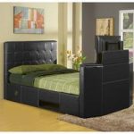 Olympia TV Bed in Black Faux Leather Kingsize