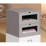 Maxim Shelving Unit In Grey Two Drawes For Home And Office