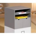 Maxim Shelving Unit In Grey One Shelf 2 Drawers For Office