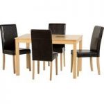 Bexford Wooden Dining Set And 4 Rustic Black G3 Chairs