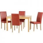 Bexford Wooden Dining Set And 4 Red G3 Chairs