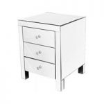 Mirrored 3 Drawer Bedside Cabinet