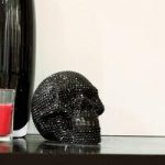 Star Studded Skull Black And Small Sculpture