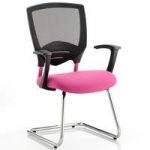 Alpha Task Leather Visitor Upholstered Pink Office Chair
