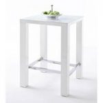 Jam High Bar Table Square In White Gloss And Glass