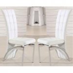 Ravenna Dining Chair In White Faux Leather in A Pair