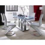 Massimo Extendable White Glass Table With 6 White Chairs