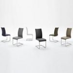 Arco White Pu Seat And Brushed Stainless Steel Dining Chair