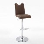 Aachen Brown Faux Leather Seat Gas Lift Bar Stool
