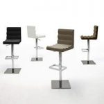 Drago Bar Stool In Brown Faux Leather With Chrome Base