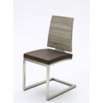 Barbuda Oak Effect Wood And Pu Leather Dining Chair