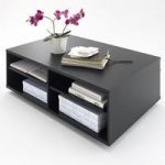 Black Collection Coffee Table In Matt With Shelves