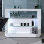 Fiesta Bar Table In White High Gloss And Glass Shelves