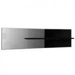 Elisa Wall Mirror With Shelf In Black Lacquer