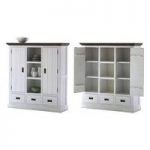 Gomera High Board Display Cabinet In White Acacia