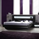 Pulse High Gloss EU Double Bed In Black With LED Lighting