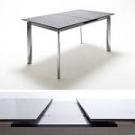 Plato Extendable Dining Table In Black Glass With Chrome