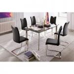 Plato 6 Seater Black Dining Table Set With Koln Dining Chairs