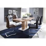 Bergamo 6 Seater Wooden Dining Table With Arco Chairs