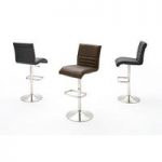 Timo Bar Stool In Faux Leather With Chrome Base