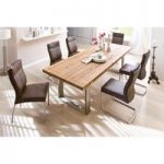 Capello Solid Oak 6 Seater Dining Table With Edward Chairs