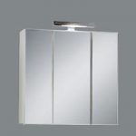 Zamora 3 Mirrored White Bathroom Cabinet With Halogen Lamp