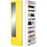 Spin Rotating Yellow Shoe Storage With Mirror