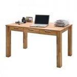 Cento 1 Computer Desk In Solid Core Beech With 3 Drawers