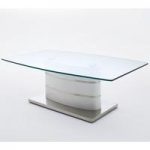 Beda High Gloss White Coffee Table With Glass Top