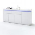 Odessa Large Sideboard 2 Drawer 4 Door High Gloss White With LED
