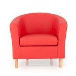 Salcombe Upholstered Red Faux Leather Tub Chair