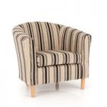 Windsor Upholstered Fabric Black Stripe Tub Chair