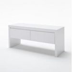 Odessa White 2 Drawer Bench In White Gloss