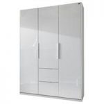 Add On D White Gloss Wardrobe With 3 Door 2 Drawer
