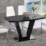 Ventura V Rectangle Shaped Black Dining Table And 4 Chairs