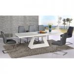 Amsterdam Extending Glass And White Gloss Dining Table Set