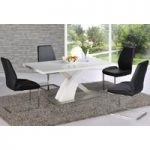 Avici Y Shaped High Gloss White Dining Table And 6 Chairs