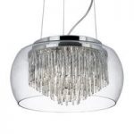 Clear Glass Shade 4 Light Pendant With Aluminium Spiral Tubes
