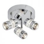 Triple Led Round Spot Light In Chrome With Bubble Effect